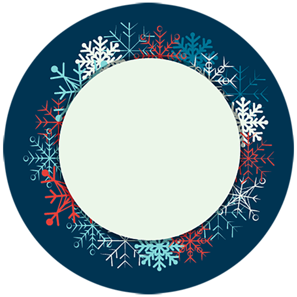 Hintergrund Bordüre Winter Schneeflocken blau rot
